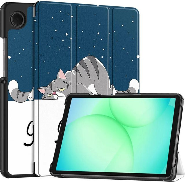 Samsung Galaxy Tab A11 8,7 Zoll Schutzhülle aus PU-Leder in Blau mit dreifach faltbarem Ständer für SM-X130 und SM-X133 - Bild 1