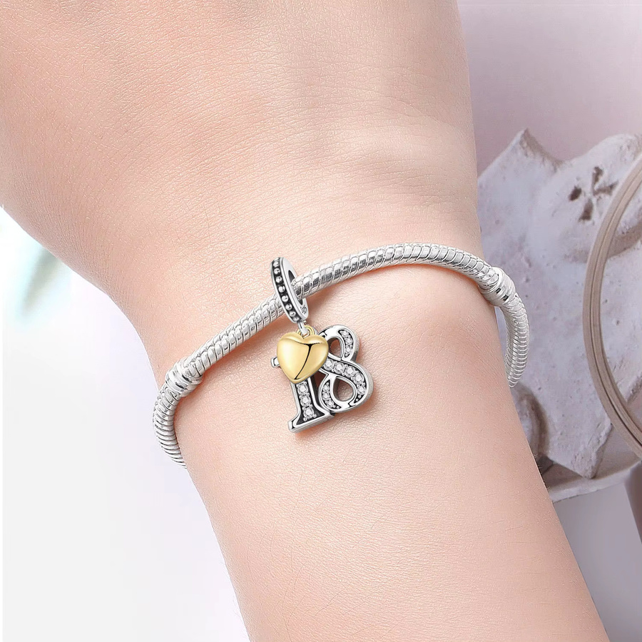 CYMYSS Charm Bead Anhänger, 925 Silber, Zirkonia, Verspielt - Bild 2
