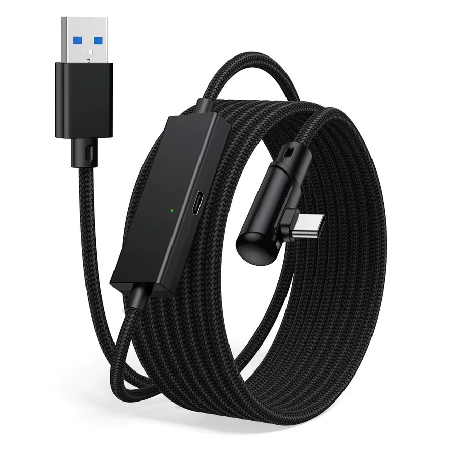 Meta USB-C Verbindungskabel mit Ladeanschluss für Meta Quest 3, Quest 3s und Quest 2, 2,5 Gbs Datenkabel für PC Steam VR, Schwarz - Bild 6