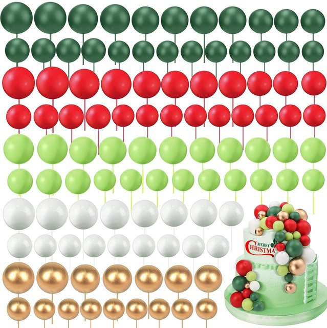 66 Stück Bälle Cake Topper aus Schaumstoff in Multicolour als Cupcake Topper und Backdekoration für Hochzeit und Geburtstag - Bild 1