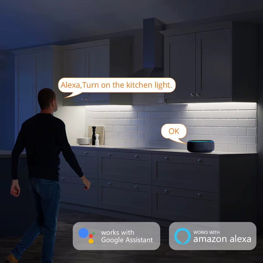 Tuya Wifi COB LED Streifen 12V in Weiß mit hoher Lichtdichte (320 LEDs/m) und RA90 für Hintergrundbeleuchtung und Raumdekoration, kompatibel mit Alexa und Google Assistant - Bild 4