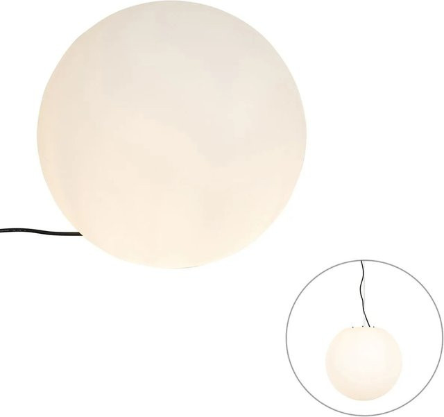 QAZQA Moderne Außenleuchte Nura in Weiß, IP44, E27, Höhe: 45 cm - Bild 1