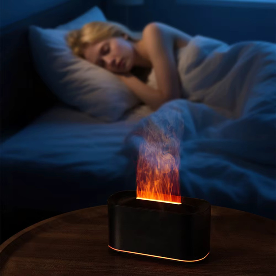 Sulvgo Aromatherapie-Diffusor mit Flammeneffekt und Luftbefeuchter in Schwarz - Bild 3
