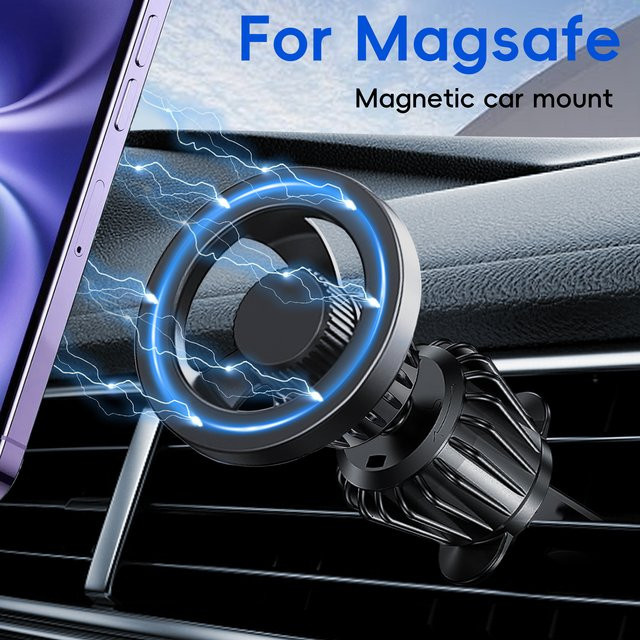 Magnetische MagSafe Autotelefonhalterung für die Lüftung, schwarzer Handyhalter kompatibel mit iPhone - Bild 1