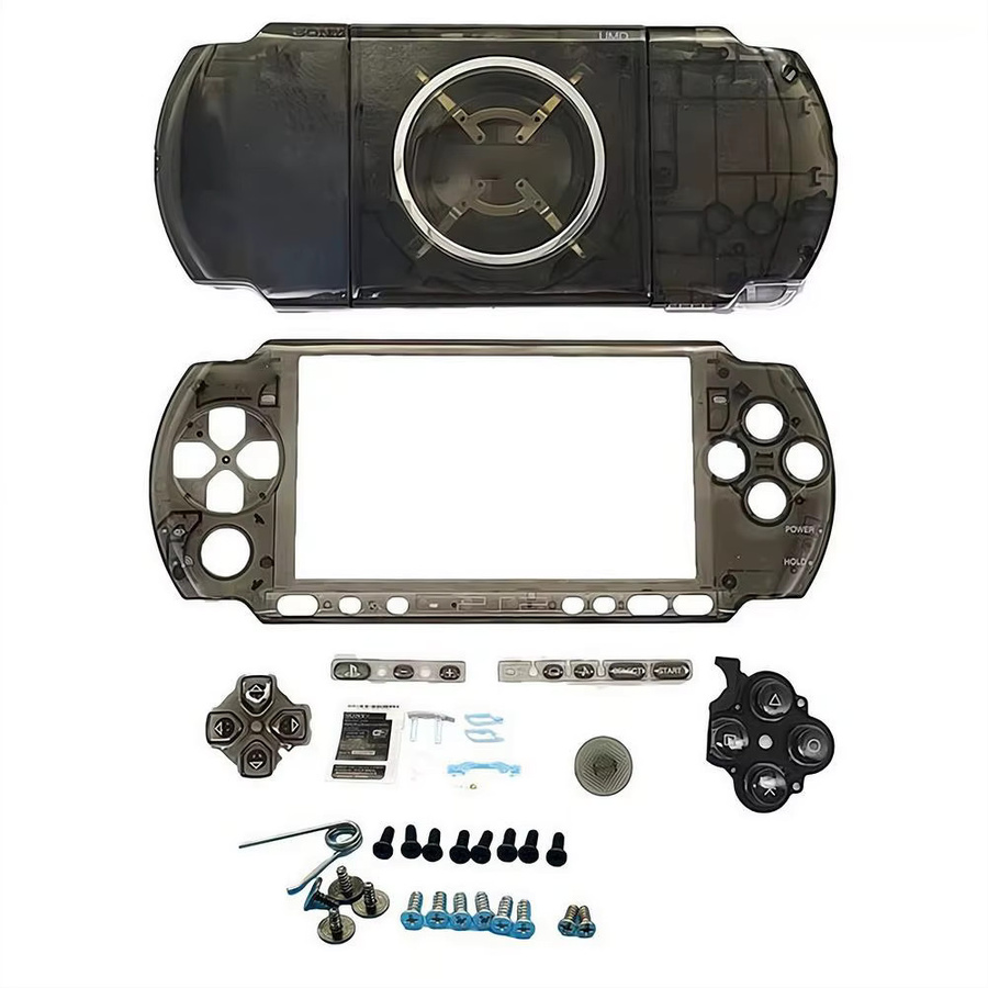 Sony Ersatzgehäuse-Set für PSP 3000 in Transparent, inklusive Gehäuseabdeckung, Tasten und Schrauben für Reparatur und Modding - Bild 2