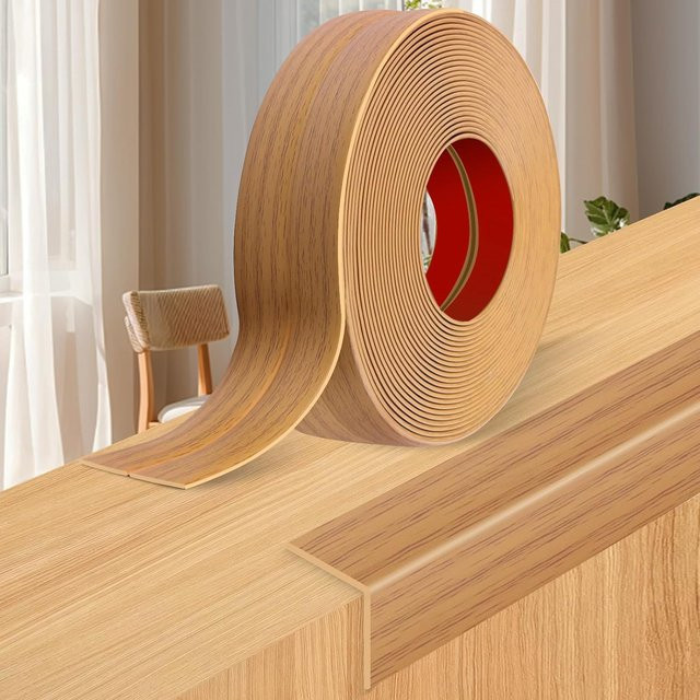 Selbstklebender Wandkanten- und Eckenschutz aus PVC mit Holzmaserung von 3M in Braun, 3 Meter Länge - Bild 1