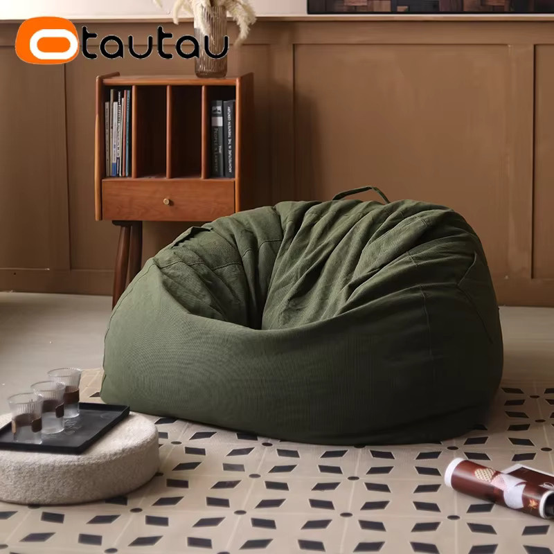 OTAUTAU Big Bean Bag Cover DD181 aus Cord in Grün - Bild 2