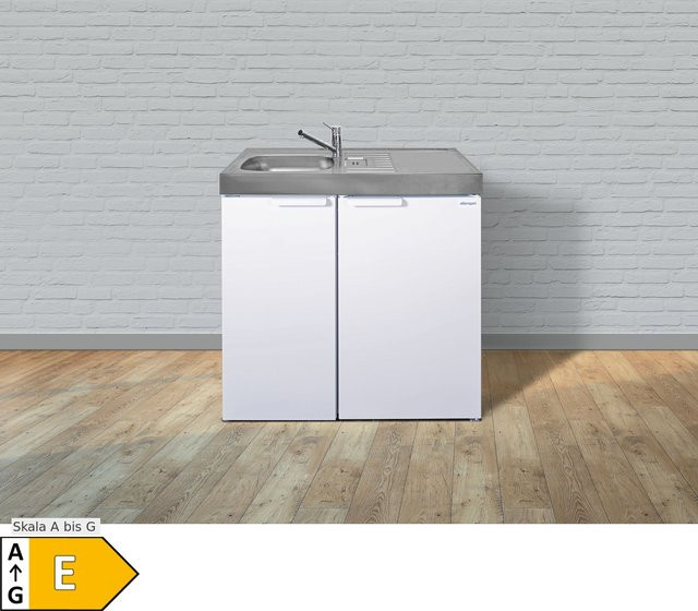 Stengel Küchen Kitchenline MK 90 Küchenzeile in Weiß, freistehend, ohne Kochfeld links und Becken rechts - Bild 1
