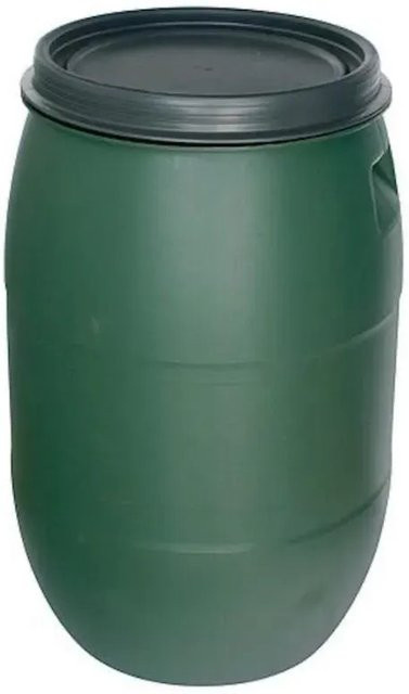 PROREGAL Mehrzweckfass aus Kunststoff mit Spannringverschluss in Grün, 120 l Volumen - Bild 1