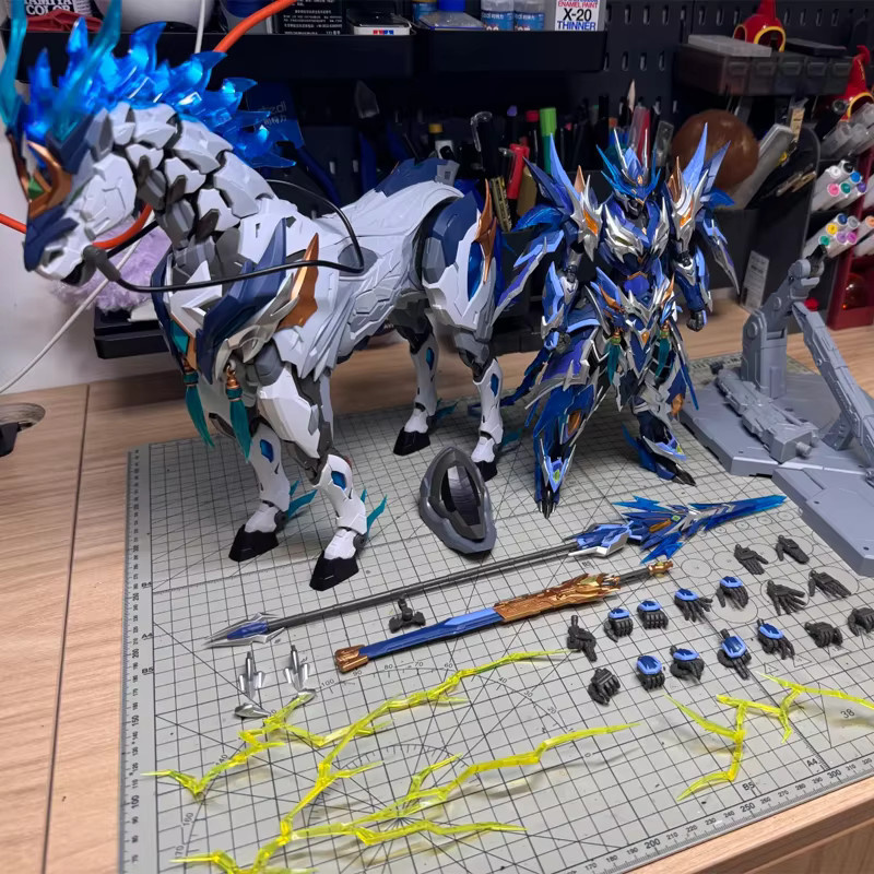MOTOR NUCLEAR Zhao Yun Mecha-Montagemodellbausatz, Actionfigur, mit Halterung, Metall - Bild 2