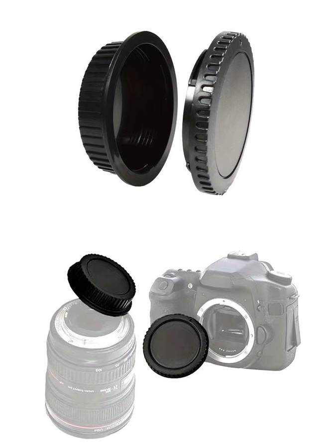 Canon EF Kameragehäuseabdeckung und Objektivrückdeckel Set in Schwarz für EOS Anschluss - Bild 4