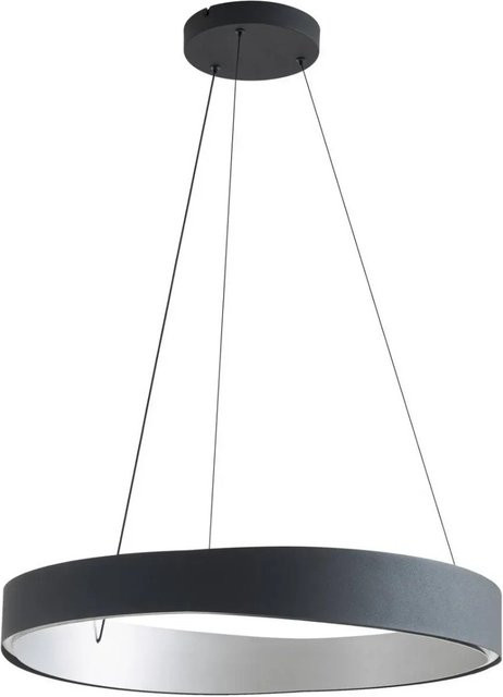 Lucande LED Pendelleuchte Daelor 10043439, dimmbare moderne Ring-Hängeleuchte aus Metall in Schwarz - Bild 1