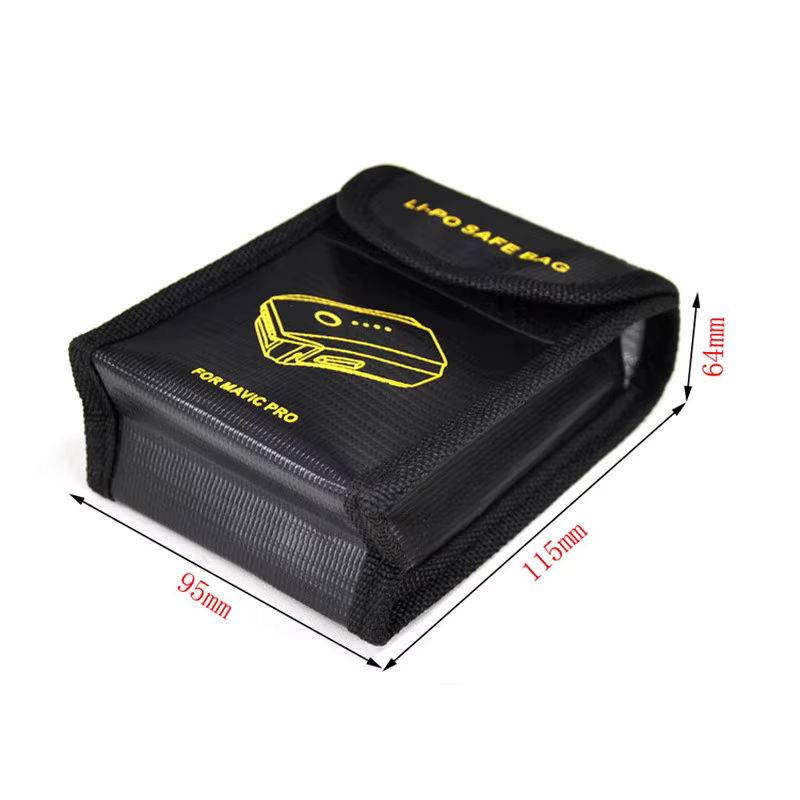 9imod Lipo-Batterie-Sicherheitstasche in Schwarz, explosionsgeschützt und feuerbeständig für Dji Mavic Pro, B/T/H: 115 x 95 x 64 mm - Bild 4