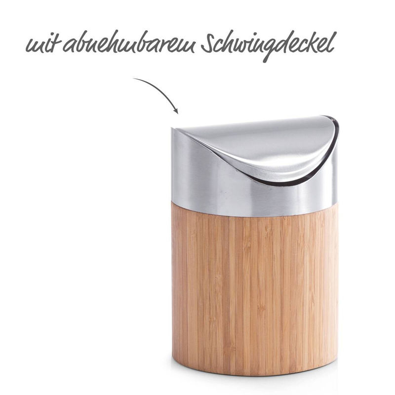 Zeller Present Tischabfalleimer aus Edelstahl in Silber B/H/L: 12 x 17 x 12 cm - Bild 2