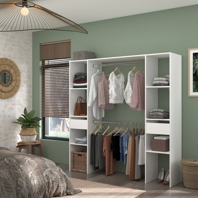 Parisot Mehrzweckschrank Combi 2 in Weiß und Grau, H: 203 cm, B: 40 cm, T: 40 cm - Bild 1