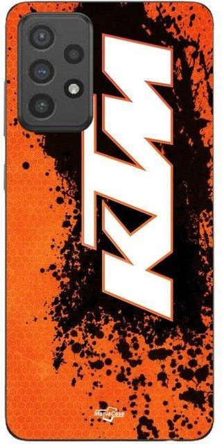 MANIACASE Silikon TPU Handyhülle für Samsung Galaxy A33 5G in Schwarz mit KTM Logo - Bild 1