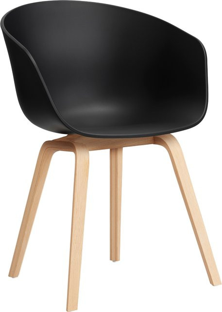 HAY About A Chair AAC 22 mit Armlehnen in Schwarz aus Polypropylen und Holz - Bild 1