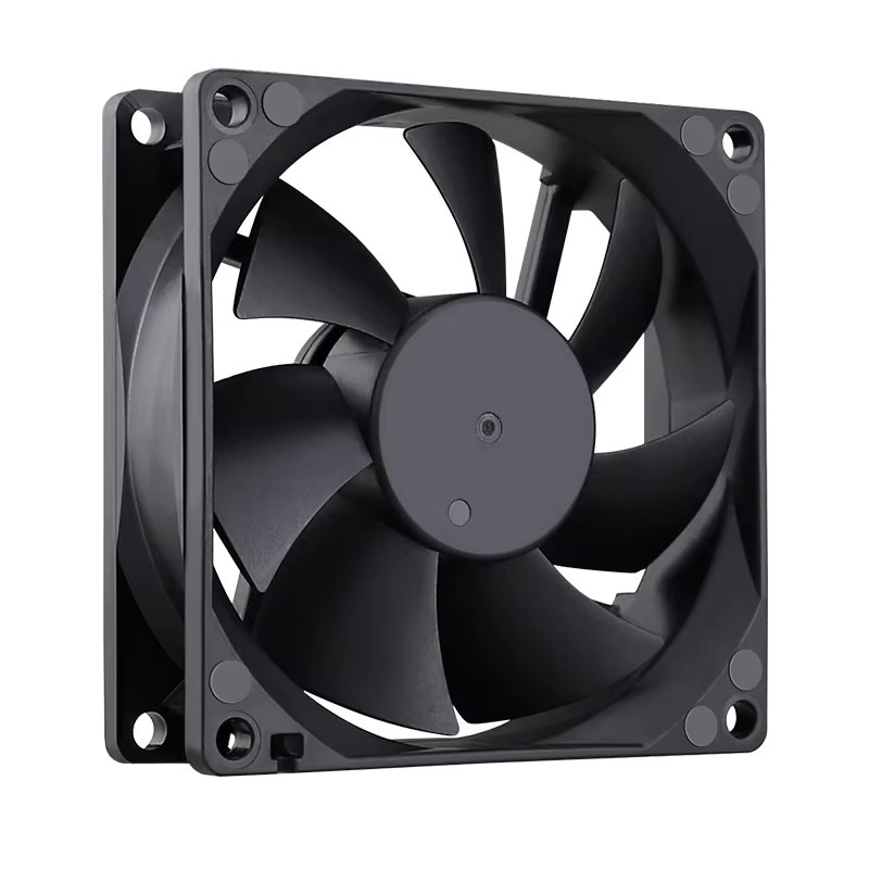 8025 Dual-Ball-Lüfter 80mm Computer-Gehäuselüfter Schwarz B/T/H: 80 x 80 x 25 mm DC 12V 24V 2-Pin - Bild 2