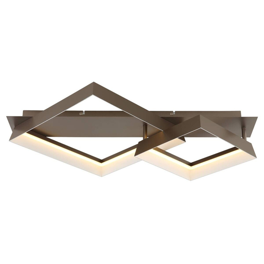 GLOBO Deckenleuchte SYRAKUS in Kaffee, Metall und Kunststoff, B/H/T: 49,5 x 12 x 68,5 cm - Bild 2