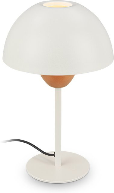 Brilo Tischleuchte Gryde mit Kabelschalter in Warm Grey und Coffee, E14 Fassung, Durchmesser: 18,8 cm, Höhe: 28,2 cm - Bild 1