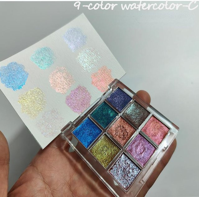 NATAWA Aquarell-Farbpalette in Gold für Nagelkunst und Malerei, Multicolour - Bild 1