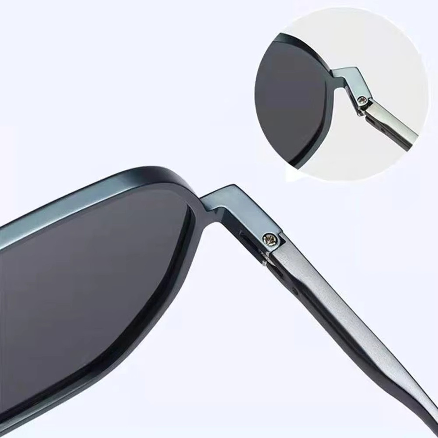 Polarisierte Farbwechsel-Sonnenbrille, Damen, Vollrand, Square, Metal, Grau, Krokodil - Bild 2