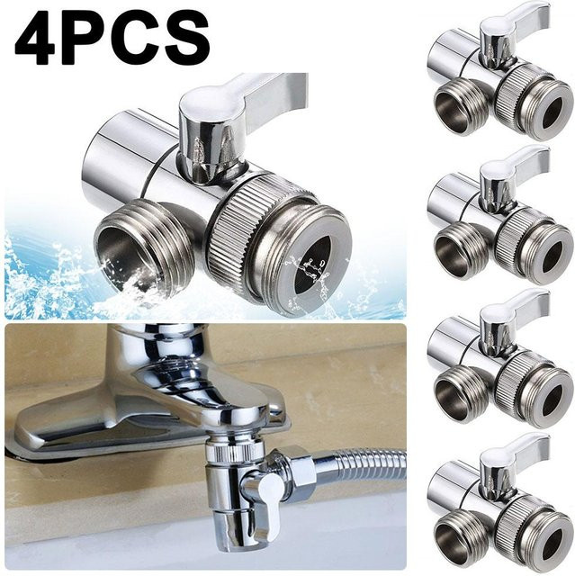 Femme Couture 3-Wege-Wasserhahn-Verbinder aus Kupfer in Chrom-Optik für Küche und Badezimmer - Bild 1