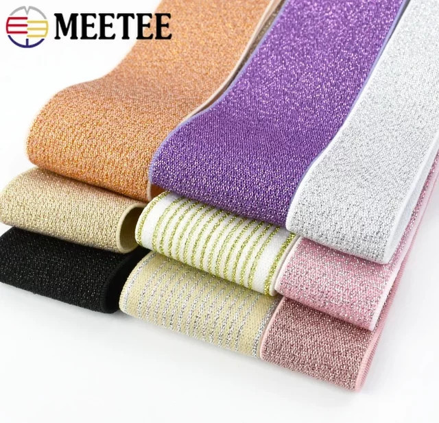 Meetee Seiden-Nylon-Elastikband in Pink und Multicolour für Näharbeiten und DIY-Zubehör - Bild 1