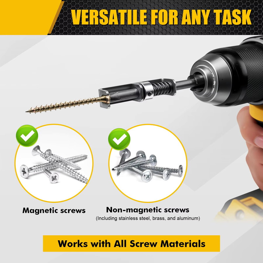 Rafford Federbelasteter Bit-Halter in Silber für Einhandbetrieb und Anti-Drop-Funktion - Bild 2