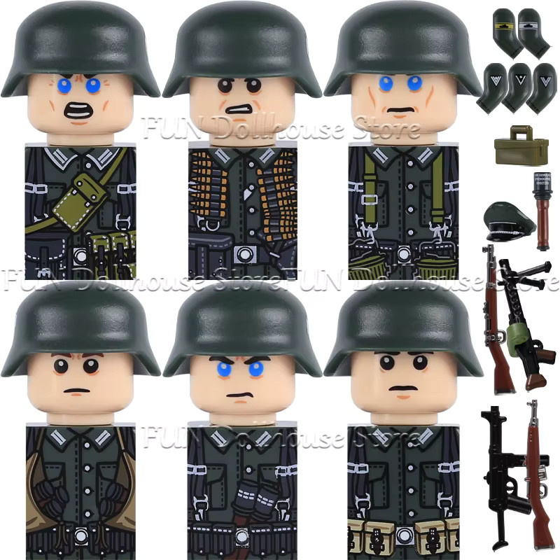 BRICKPANDA Winter-Schnee Deutsche Scharfschützen-Soldaten Figuren, Modell-Bausteine - Bild 2