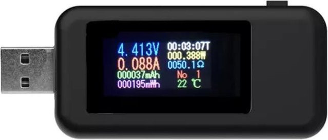 Kkmoon KWS-MX18 10in1 Digital USB-C Tester mit LCD-Display, Spannung, Strom und Power Meter, Schwarz - Bild 1