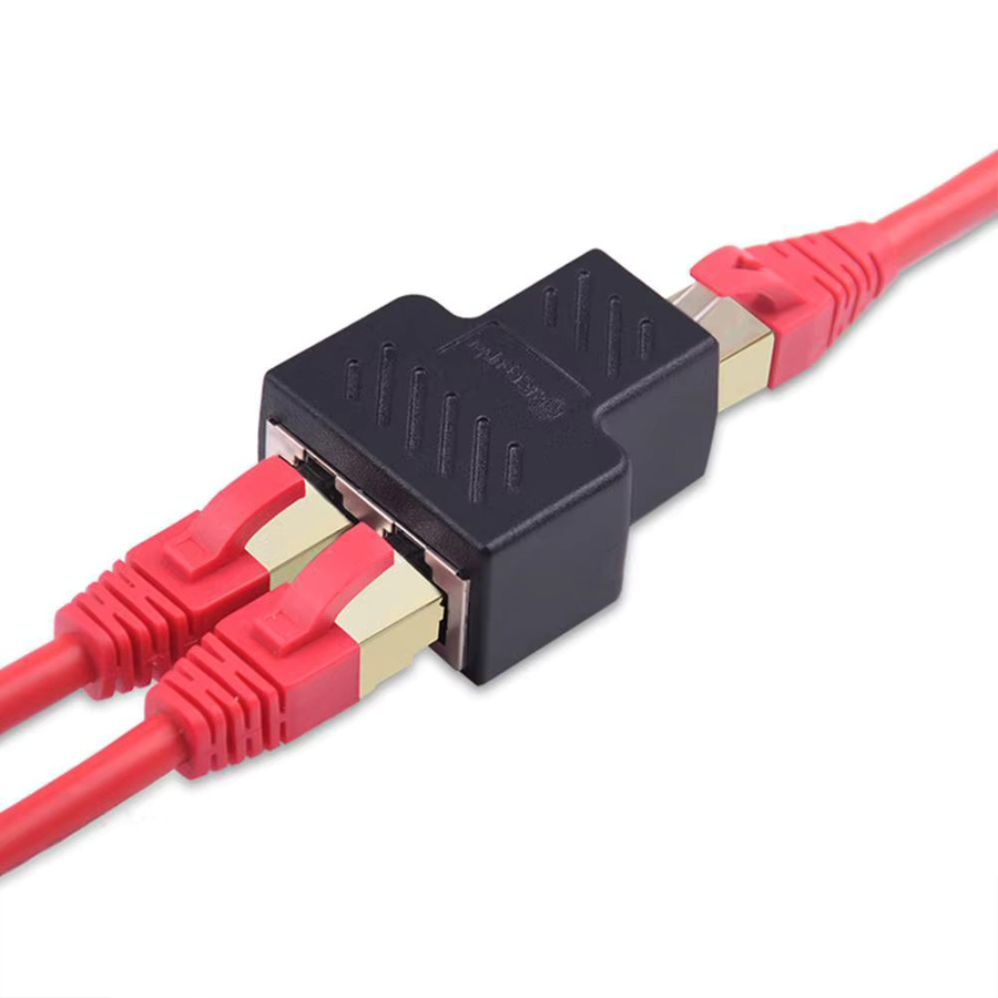 RJ45 8P8C Ethernet-Kabelsplitter Adapter für gleichzeitigen Internetzugang und IPTV in Schwarz - Bild 2