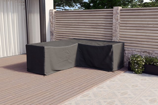 OUTFLEXX Abdeckhaube für Gartenlounges aus wasserabweisendem Ripstop-Polyester in Schwarz, B/T/H: 225 x 80 x 80 cm - Bild 1