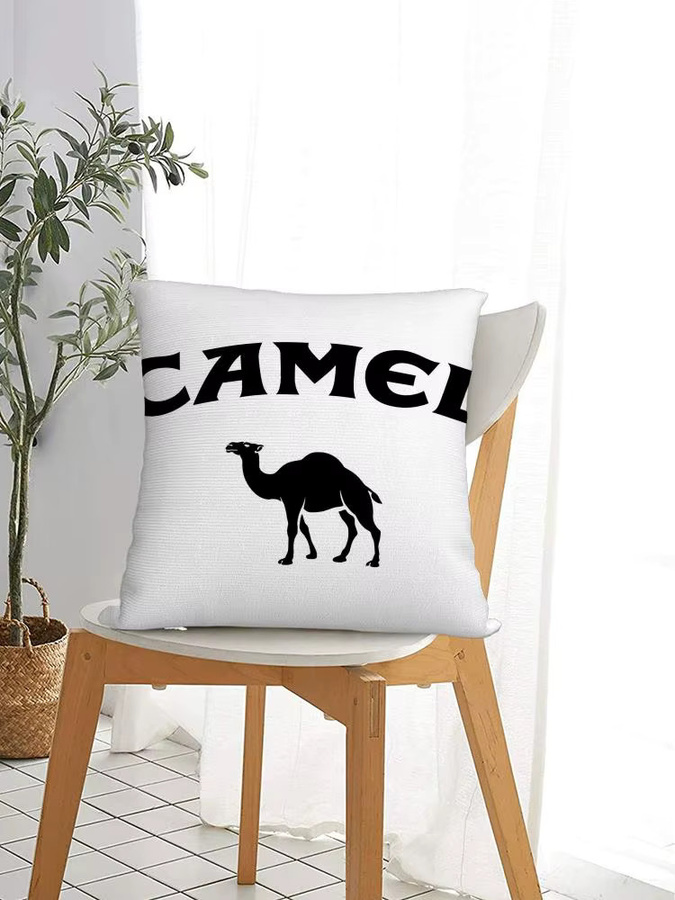 C-Camel Kissenbezug aus Bio-Leinen in Weiß mit grafischem Tiermotiv, quadratisch, 30 x 30 cm - Bild 6