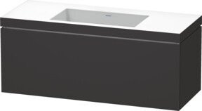 Duravit Waschtischunterschrank L-Cube c-bonded, grau matt, wandhängend, 1 Auszug, B: 120 cm, T: 48 cm, H: 50 cm - Bild 1