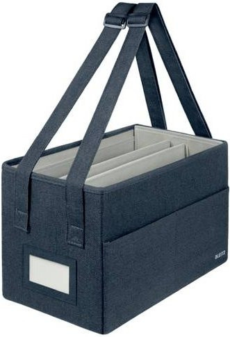 Leitz Desk Sharing Aufbewahrungstasche kompakt, faltbar, 3 Fächer, für Laptops bis 14 Zoll, Grau/Blau, B/T/H: 35,5 x 21,0 x 20,0 cm - Bild 1