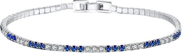 Armband 925 Silber, Zirkonia, Blau, Damen, 18cm - Bild 1