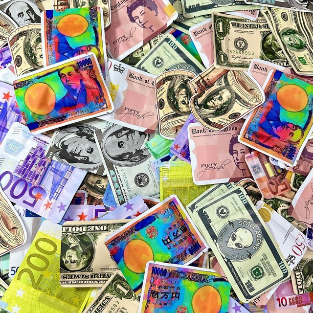 Geruchsdichte Mylar-Beutel in Geldscheinform mit Reißverschluss für trockene Kräuter, Mehrfarbig - Bild 1