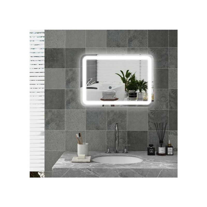 Kleankin LED Badezimmerspiegel mit Touchschalter und dimmbarer CCT-Beleuchtung, Farbe: Weiß, B/H: 50 x 70 cm, IP44 - Bild 2