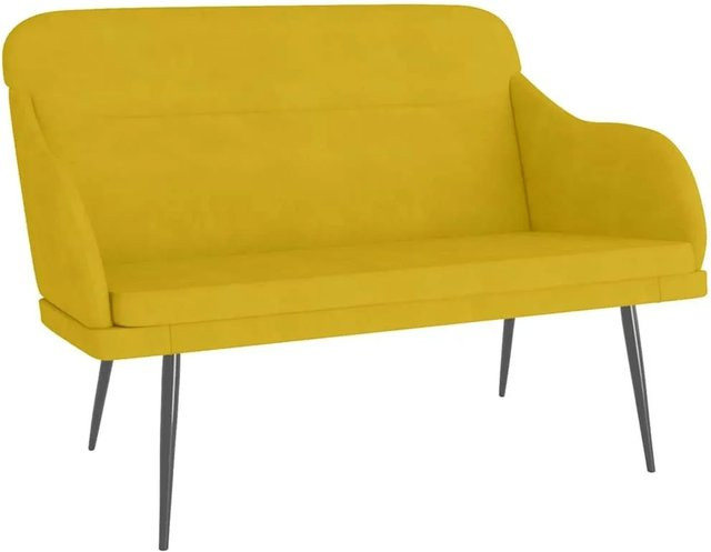 vidaXL Sitzbank aus Samt in Gelb B/T/H: 110 x 76 x 80 cm - Bild 1