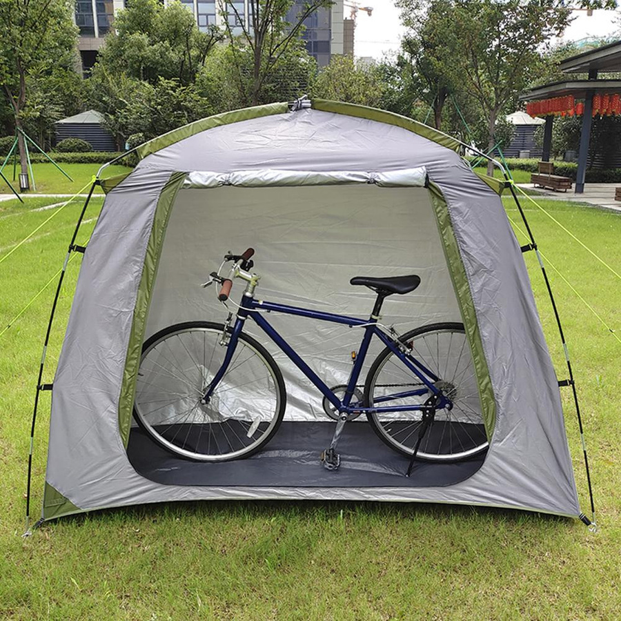 Nensit Wasserdichter Outdoor-Fahrradschuppen aus silberbeschichtetem Polyester und Glasfaser in Silber und Grau - Bild 3