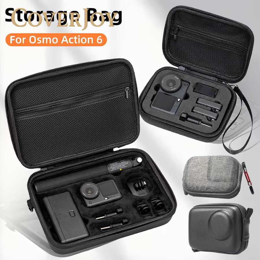 CoverJoy Hartschalen-Tragetasche für DJI Osmo Action 6, stoßfeste Aufbewahrungstasche in Schwarz - Bild 2