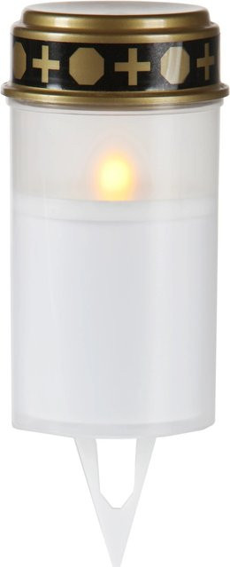 Flower Power LED-Grablampe Spina mit Erdspieß in Weiß und Gold - Bild 1