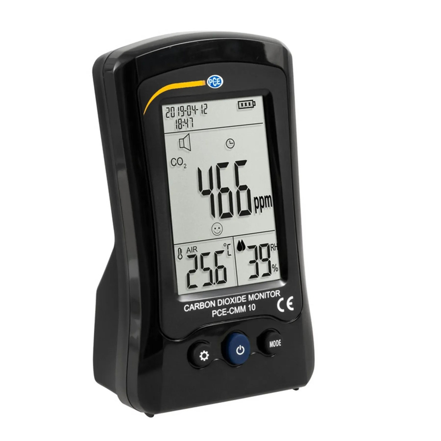 PCE Instruments CO2-Messgerät PCE-CMM 10 Multifunktionsmessgerät mit Temperaturmessung in Schwarz - Bild 2