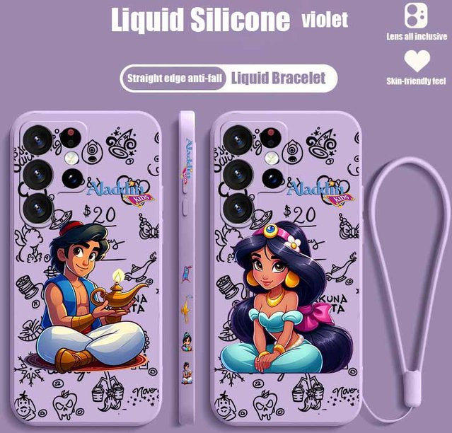 Aladdin und die Wunderlampe Schutzhülle für Samsung Galaxy A-Serie mit Seil aus Flüssigkautschuk - Bild 1