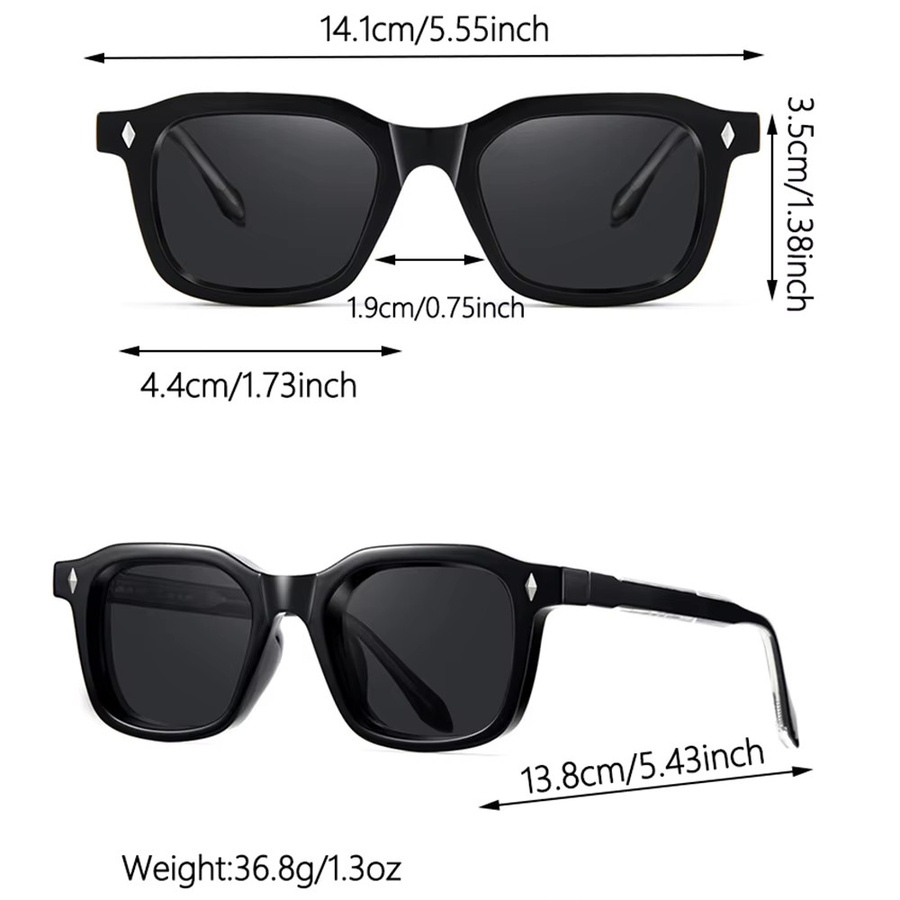 CATERSIDE Sonnenbrille, Quadratisch, Vollrand, Kunststoff, Schwarz, Unisex - Bild 2