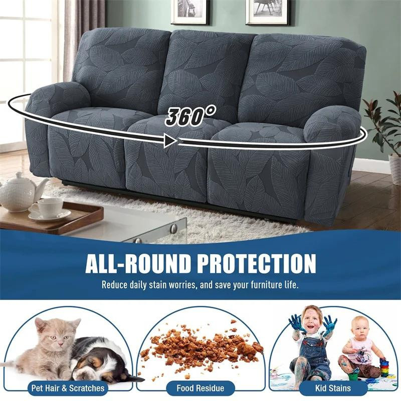 Jacquard Relaxsofa-Bezug aus Polyester für 1/2/3-Sitzer und Relaxsessel, rutschfest und waschbar - Bild 1