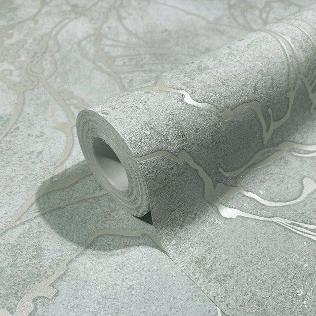 Marburg Vliestapete mit abstrakten geschwungenen glänzenden Linien in Grau-Beige - Bild 1