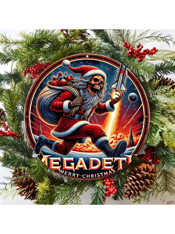 Megadeth Frohe Weihnachten Aluminiumschild, rundes Metall-Wandkunst-Dekor in Mehrfarbig für dein Heim und Büro - Bild 7