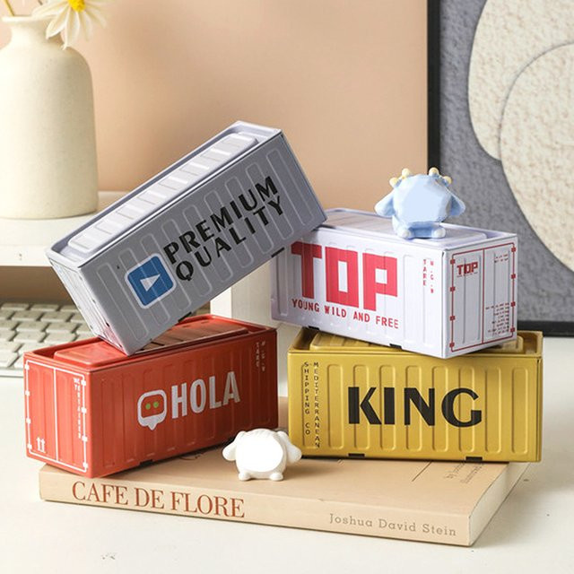 Kreative Mini Eisen Box als Desktop Ornament und kleine Aufbewahrungsbox aus Metall in Grün und Multicolour - Bild 1